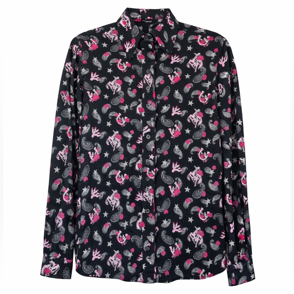 Roper Black and Pink Paisley Rodeo Shirt-new without tags